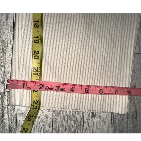 NEW Gap Women Sz 10 Beige Pants Capri Striped 100%Cotton Flat Front Wide - Picture 11 of 12